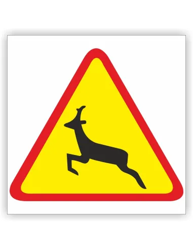 Znak drogowy Tablica informacyjna A-18b zwierzęta dzike - znak ostrzegawczy 40x40 cm