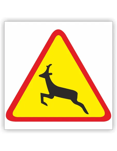 Znak drogowy Tablica informacyjna A-18b zwierzęta dzike - znak ostrzegawczy 40x40 cm