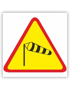 Znak drogowy Tablica informacyjna A-19 boczny wiatr - znak ostrzegawczy 40x40 cm