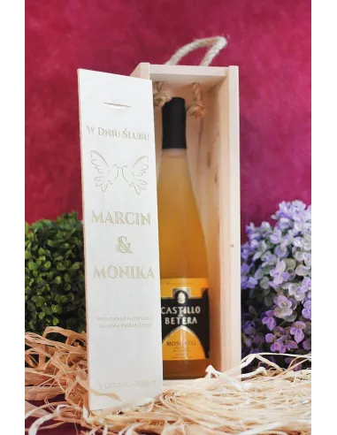 SKRZYNKA PUDEŁKO NA WINO Z GRAWEREM