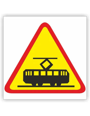 Znak drogowy Tablica informacyjna A-21 tramwaj - znak ostrzegawczy 40x40 cm