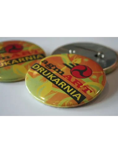 Przypinki buttony 56mm metalowe z dowolnym nadrukiem - od 50 do 100 sztuk