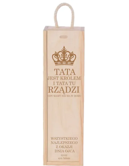 SKRZYNKA PUDEŁKO NA WINO prezent dla taty GRAWER