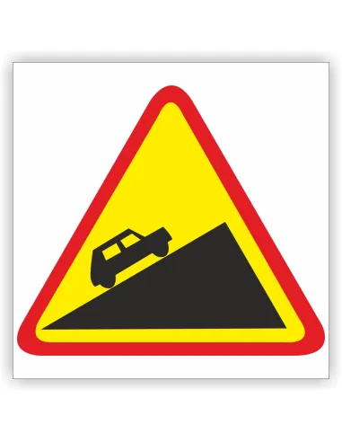 Znak drogowy Tablica informacyjna A-23 stromy podjazd - znak ostrzegawczy 40x40 cm