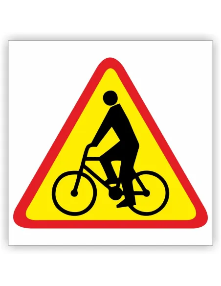 Znak drogowy Tablica informacyjna A-24 rowerzyści - znak ostrzegawczy 40x40 cm