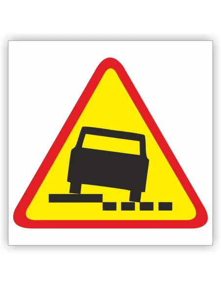 Znak drogowy Tablica informacyjna A-31 niebezpieczne pobocze - znak ostrzegawczy 40x40 cm