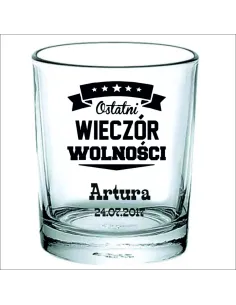 Szklanka WHISKY z grawerem prezent na wieczór kawalerski