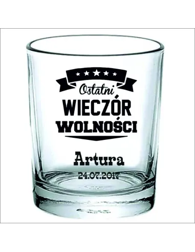 Szklanka WHISKY z grawerem prezent na wieczór kawalerski