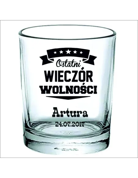 Szklanka WHISKY z grawerem prezent na wieczór kawalerski
