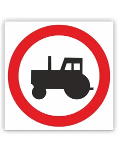 Znak drogowy Tablica informacyjna B6 zakaz wjazdu ciągników rolniczych - znak zakazu 40x40 cm