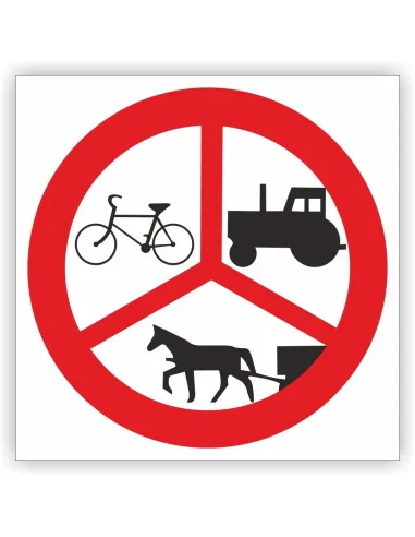 Znak drogowy Tablica informacyjna B-6-8-9 zakaz wjazdu pojazdów innych niż samochodowe - znak zakazu 40x40 cm