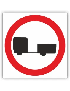Znak drogowy Tablica informacyjna B7 zakaz wjazdu pojazdów silnikowych z przyczepą - znak zakazu 40x40 cm