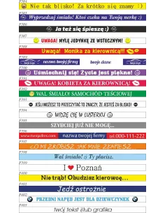 Naklejki na ramki pod tablice rejestracyjne - 10szt