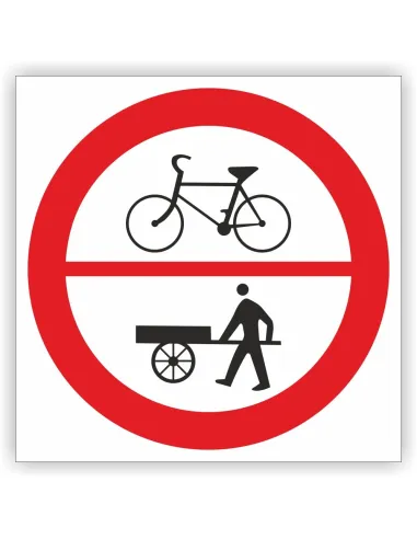 Znak drogowy Tablica informacyjna B-9-12 zakaz wjazdu rowerów i wózków ręcznych - znak zakazu 40x40 cm