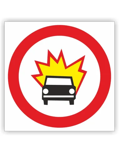 Znak drogowy Tablica informacyjna B13 Zakaz wjazdu pojazdów z materiałami wybuchowymi lub łatwo zapalnymi - znak zakazu 40x40 cm