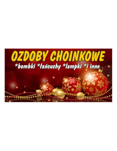 BANER OZDOBY ŚWIĄTECZNE LAMPKI BOMBKI