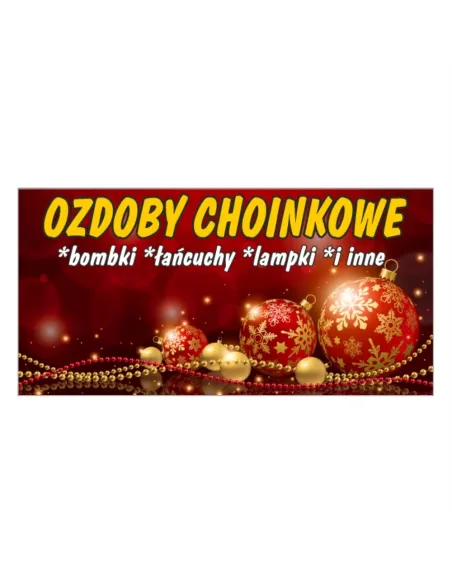 BANER OZDOBY ŚWIĄTECZNE LAMPKI BOMBKI