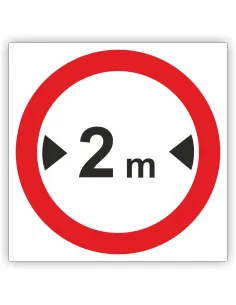 Znak drogowy Tablica informacyjna B15 zakaz wjazdu pojazdów o szerokości ponad ...m - znak zakazu 40x40 cm