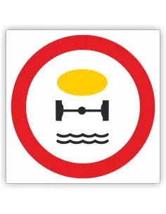 Znak drogowy Tablica informacyjna B14 zakaz wjazdu pojazdów z towarami, które mogą skazić wodę - znak zakazu 40x40 cm