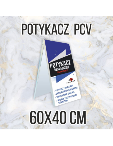 Potykacz reklamowy z PCV 3 mm 60x40 cm