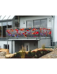 Osłona balkonowa NA WYMIAR na balkon kwiaty maki