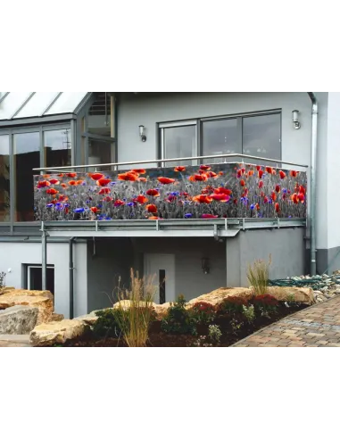 Osłona balkonowa NA WYMIAR na balkon kwiaty maki