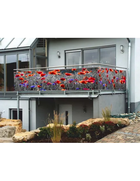 Osłona balkonowa NA WYMIAR na balkon kwiaty maki