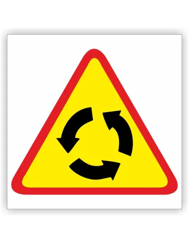 Znak drogowy Tablica informacyjna A-8 skrzyżowanie o ruchu okrężnym - znak ostrzegawczy 60x60 cm