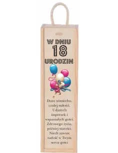 SKRZYNKA NA WINO prezent na 18-tke osiemnastkę