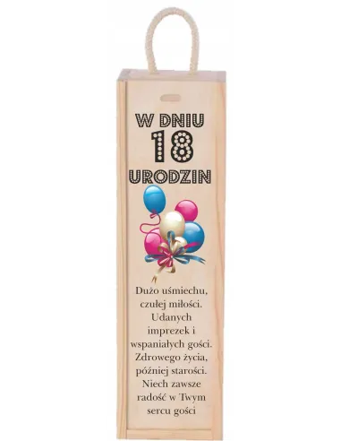 SKRZYNKA NA WINO prezent na 18-tke osiemnastkę