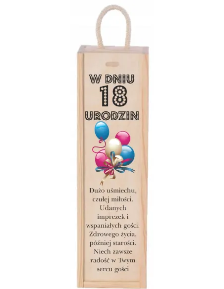 SKRZYNKA NA WINO prezent na 18-tke osiemnastkę