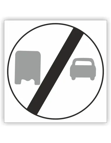 Znak drogowy Tablica informacyjna B28 koniec zakazu wyprzedzania przez samochody ciężarowe - znak zakazu 40x40 cm