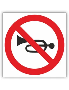 Znak drogowy Tablica informacyjna B29 zakaz używania sygnałów dźwiękowych - znak zakazu 40x40 cm