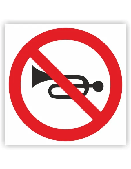 Znak drogowy Tablica informacyjna B29 zakaz używania sygnałów dźwiękowych - znak zakazu 40x40 cm