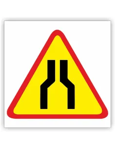 Znak drogowy Tablica informacyjna A-12a zwężenie jezdni- dwustronne - znak ostrzegawczy 60x60 cm
