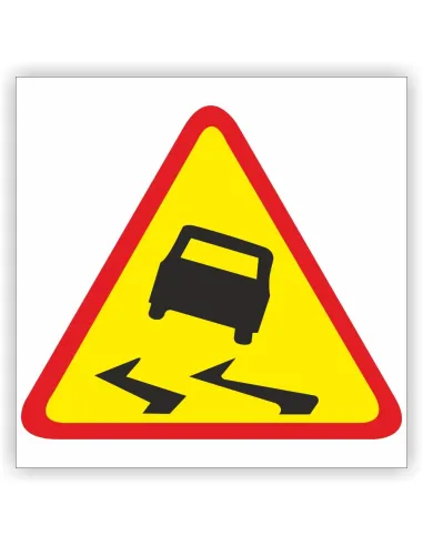 Znak drogowy Tablica informacyjna A-15 śliska jezdnia - znak ostrzegawczy 60x60 cm