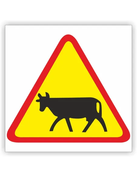 Znak drogowy Tablica informacyjna A-18a zwierzęta gospodarskie - znak ostrzegawczy 60x60 cm