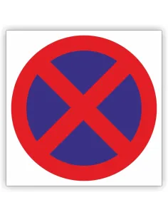 Znak drogowy Tablica informacyjna B36 zakaz zatrzymywania się -znak zakazu 40x40 cm