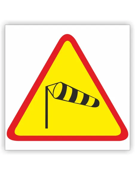 Znak drogowy Tablica informacyjna A-19 boczny wiatr - znak ostrzegawczy 60x60 cm