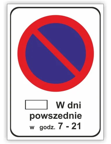 Znak drogowy Tablica informacyjna B39 strefa ograniczonego postoju -znak zakazu 40x40 cm