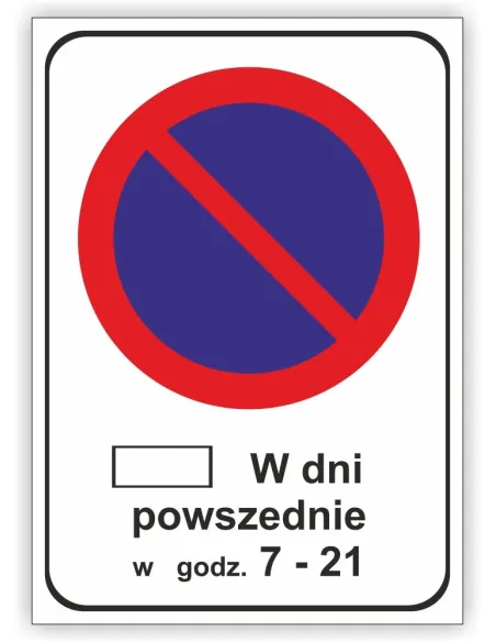 Znak drogowy Tablica informacyjna B39 strefa ograniczonego postoju -znak zakazu 40x40 cm