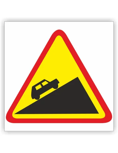 Znak drogowy Tablica informacyjna A-23 stromy podjazd - znak ostrzegawczy 60x60 cm