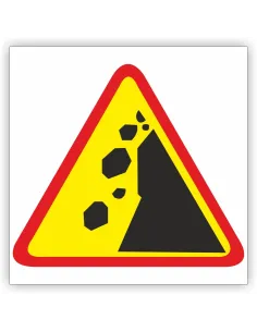 Znak drogowy Tablica informacyjna A-25 spadające odkłamki skalne - znak ostrzegawczy 60x60 cm