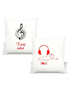 Poduszka muzyczna z nadrukiem PREZENT twój tekst NUTY