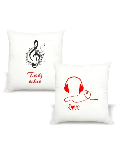 Poduszka muzyczna z nadrukiem PREZENT twój tekst NUTY