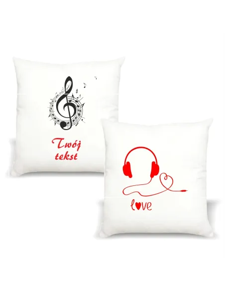 Poduszka muzyczna z nadrukiem PREZENT twój tekst NUTY