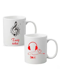 Kubek muzyczny dla muzyka z nadrukiem PREZENT twój tekst NUTY