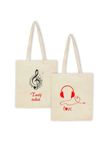Torba z nadrukiem PREZENT twój tekst NUTY MUZYKA
