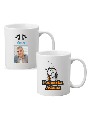 Kubek z imieniem zdjęciem PREZENT NUTY MUZYKA