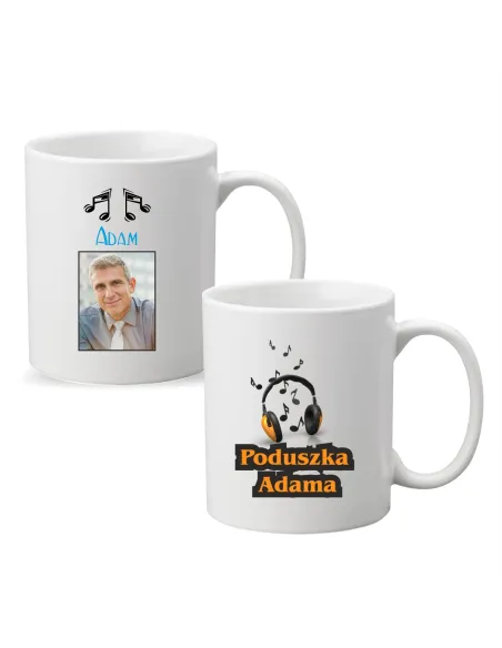 Kubek z imieniem zdjęciem PREZENT NUTY MUZYKA